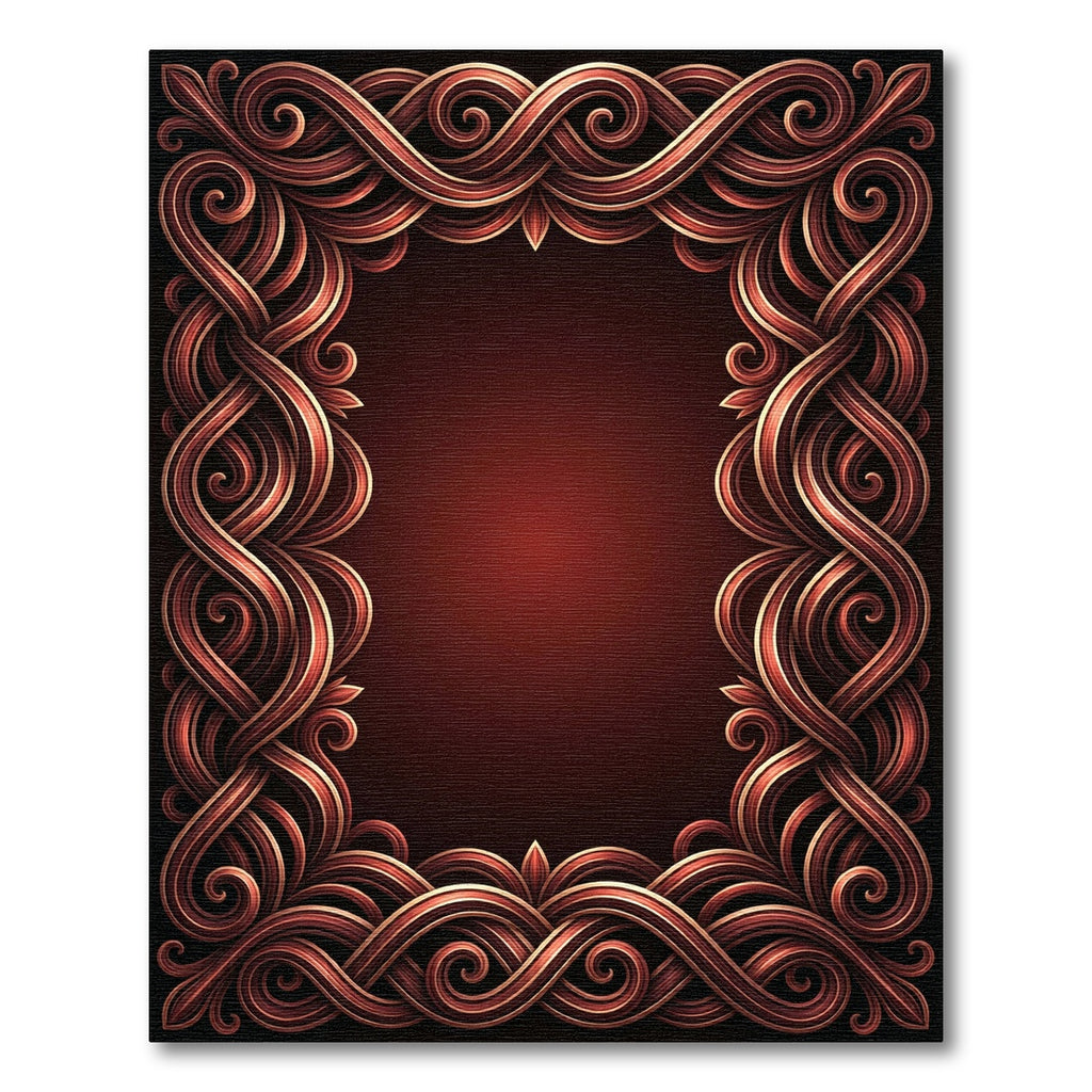 Ornate Woven Bronze Swirls Rug