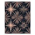 Black and Peach Radiant Starry Medallion Rug