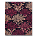 Art Deco Crimson Fan Leaf Garland Rug