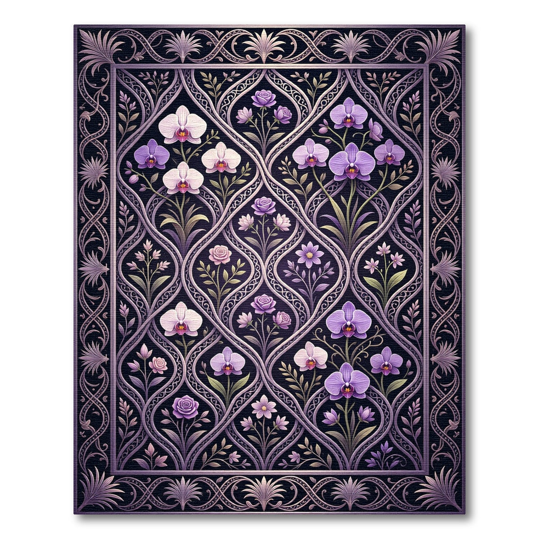 Orchid Garden Lattice Work Rug