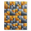 Metallic Gold and Silver Basketweave Rug