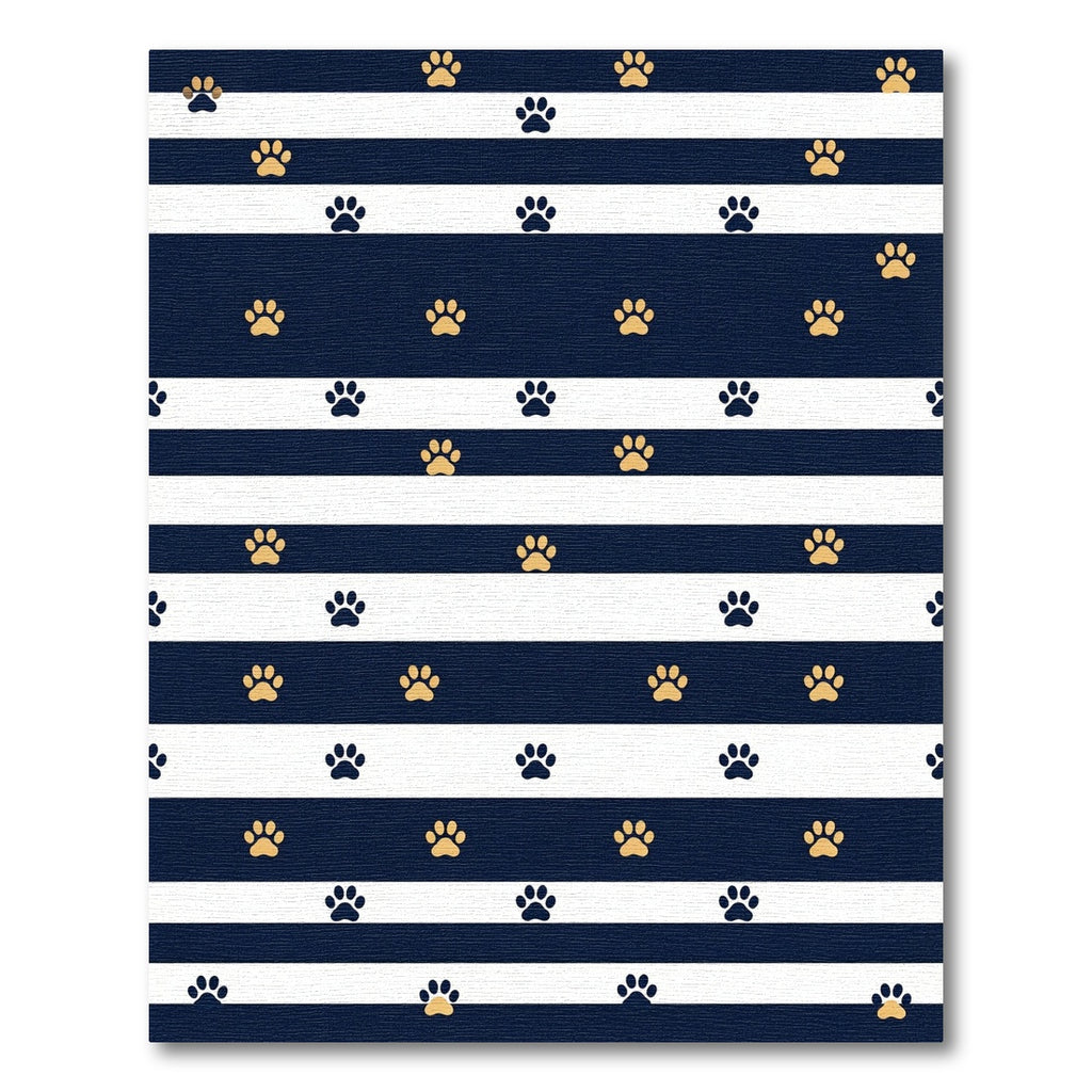 Navy Blue Striped Golden Paw Rug