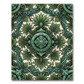 Verdant Emerald Scrollwork Medallion Rug