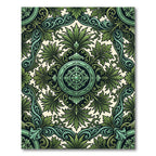 Verdant Emerald Scrollwork Medallion Rug