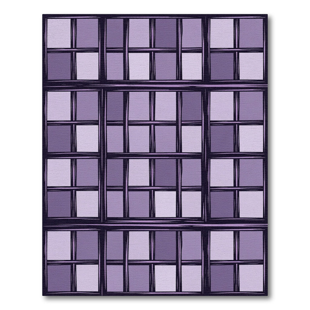 Purple Grid Windowpane Compositions Rug