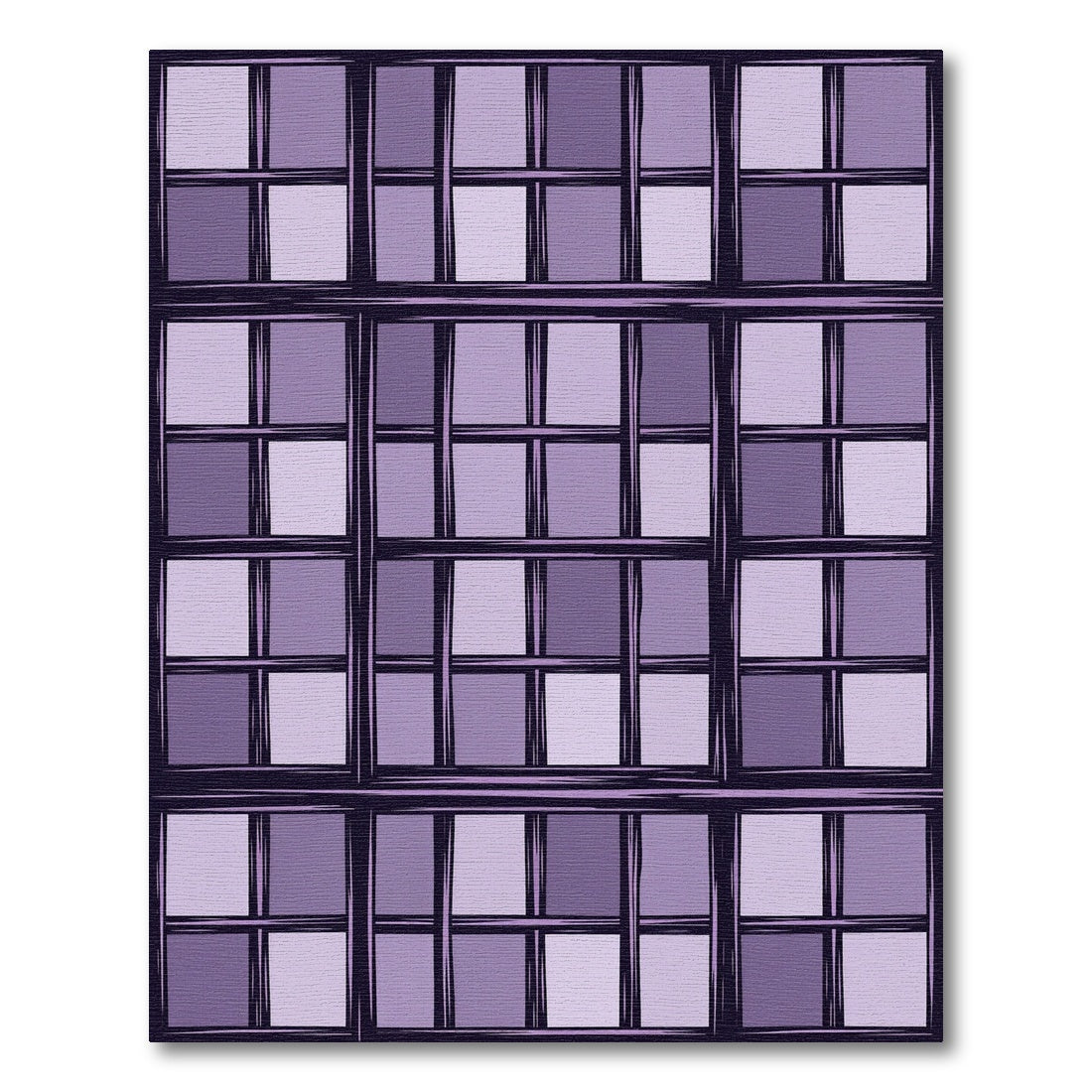 Purple Grid Windowpane Compositions Rug