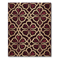 Deep Burgundy Floral Interlace Rug