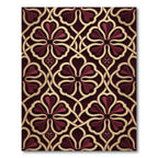 Deep Burgundy Floral Interlace Rug