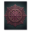 Ornate Magenta Filigree Lotus Medallion Rug