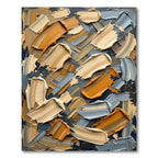 Textured Ochre and Beige Brush Strokes Rug