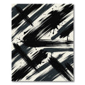 Contemporary Monochrome Artistic Black Brushstroke Rug