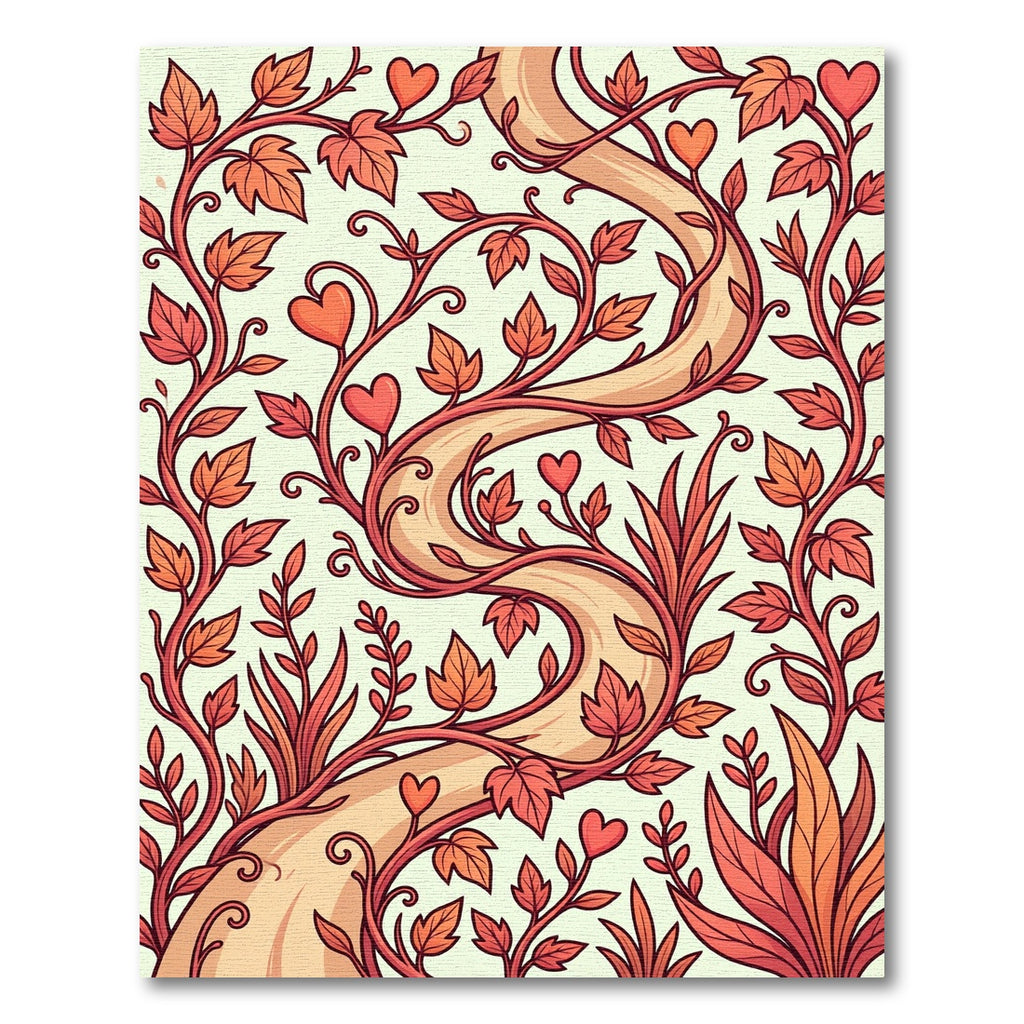 Crimson Heart Vine Botanical Art Rug