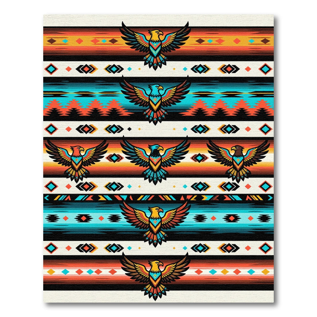 Bold Eagle Tribal Stripe Rug