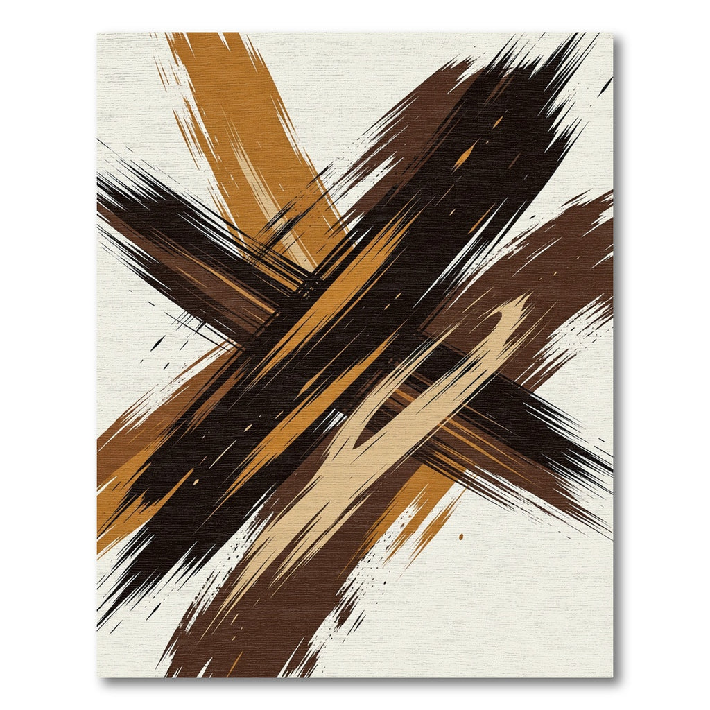 Earthy Tones Abstract Brush Strokes Rug
