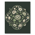 Sage Green Floral Bouquet Medallion Rug