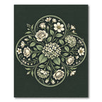 Sage Green Floral Bouquet Medallion Rug