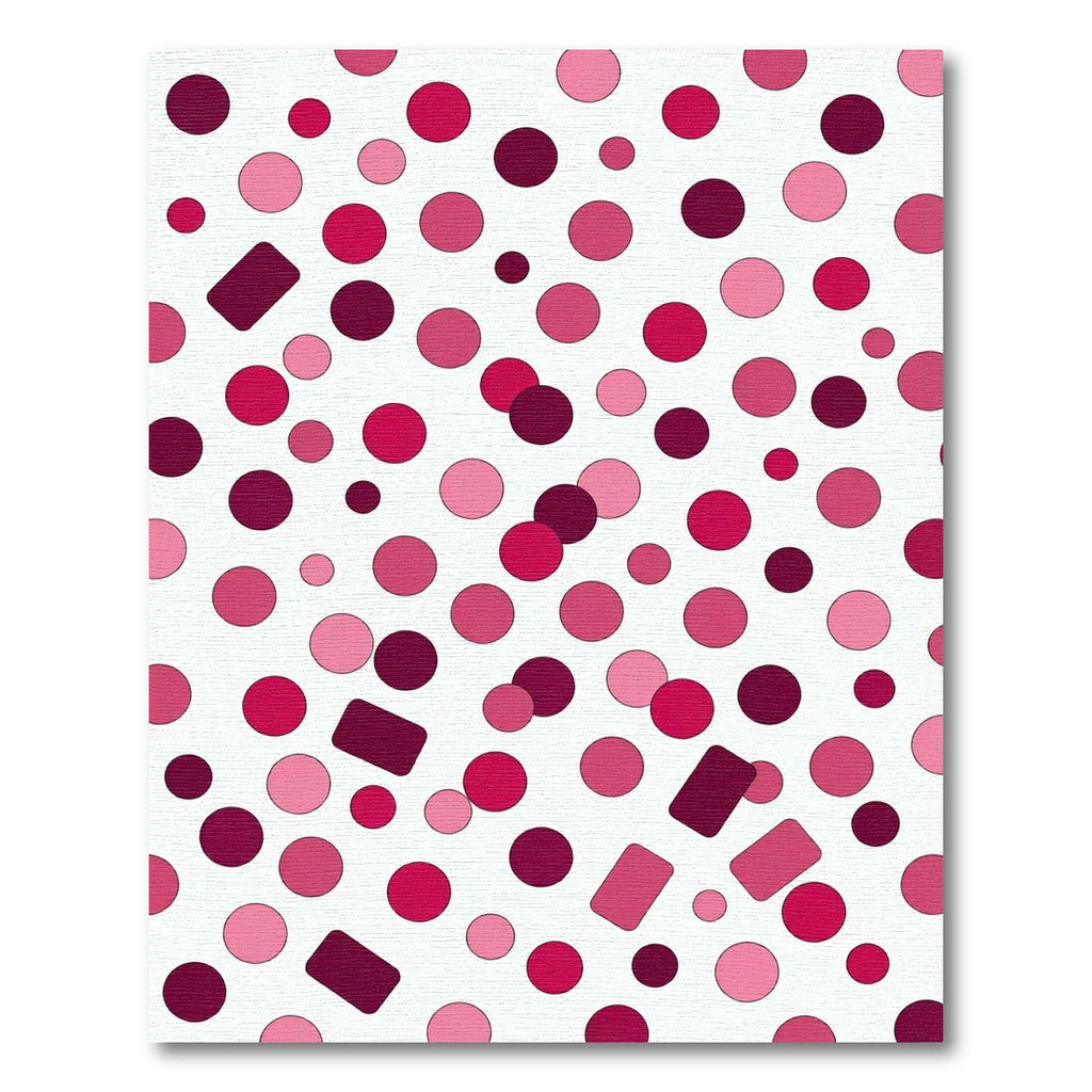Pink Crimson Polka Dot Confetti Rug
