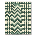 Geometric Olive Diamond Chevron Mosaic Rug