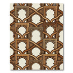 Ornate Golden Arch Geometric Lattice Rug