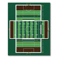 Green Gridiron Stadium Athletic Field Graphic Rug