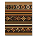 Earthy Brown Geometric Diamond Striped Tapestry Rug