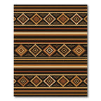 Earthy Brown Geometric Diamond Striped Tapestry Rug
