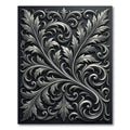 Ornate Silver Acanthus Leaf Scrollwork Rug