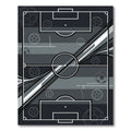 Modern Monochrome Soccer Abstract Grid Rug