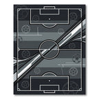 Modern Monochrome Soccer Abstract Grid Rug