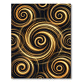 Luminous Gold Abstract Swirling Vortex Rug
