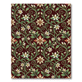 Elegant Burgundy Floral Vine Botanical Rug
