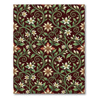 Elegant Burgundy Floral Vine Botanical Rug