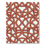 Terracotta Intertwined Linear Geometric Loop Rug