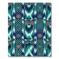 Teal Ikat Arch Lattice Geometric Rug