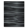 Modern Silver Wavy Linear Monochromatic Rug