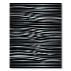 Modern Silver Wavy Linear Monochromatic Rug