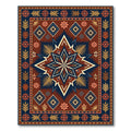 Earthy Geometric Star Floral Area Rug