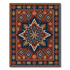 Earthy Geometric Star Floral Area Rug