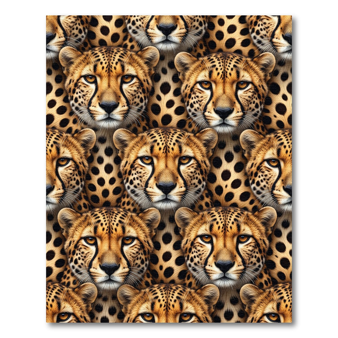 Cheetah Faces All Over Pattern Rug