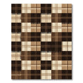 Brown Tan Plaid Grid Composition Rug