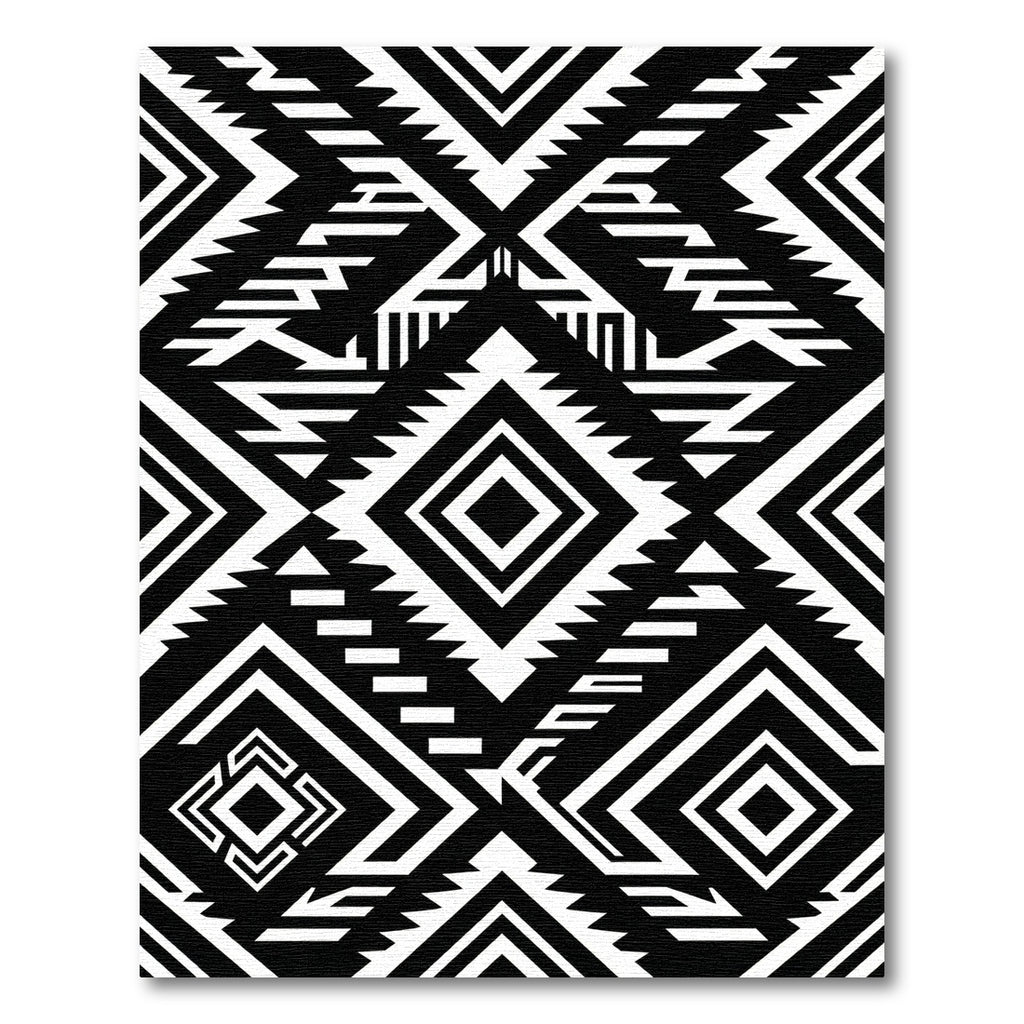 Bold Monochrome Geometric Diamond Accent Rug