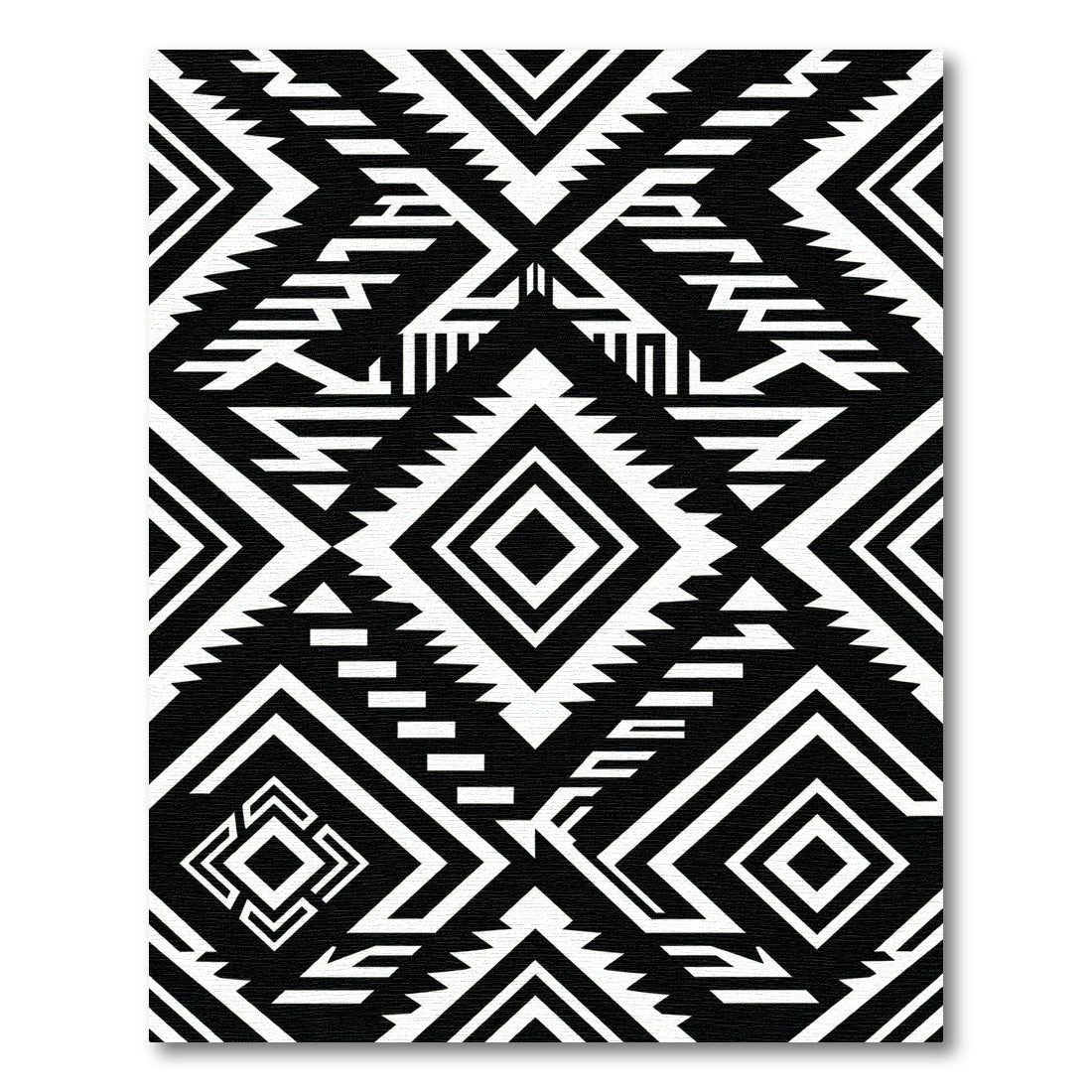 Bold Monochrome Geometric Diamond Accent Rug
