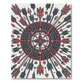 Geometric Arrow Medallion in Coral Gray Rug