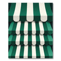 Forest Green Stripe Awning Layered Rug