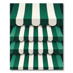 Forest Green Stripe Awning Layered Rug
