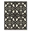Ornate Monochrome Damask Lattice Scroll Rug
