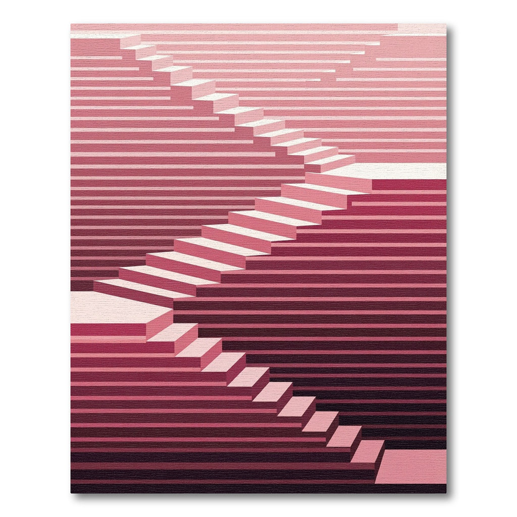 Modern Minimalist Staircase Gradient Ombre Rug