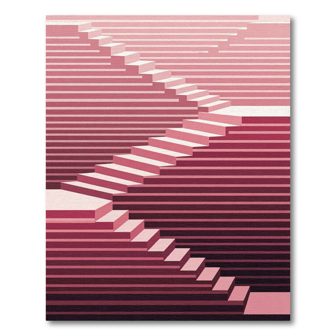 Modern Minimalist Staircase Gradient Ombre Rug