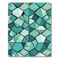 Aqua Faceted Geometric Tessellations Rug