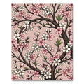 Blossoming Pink White Cherry Tree Branches Rug